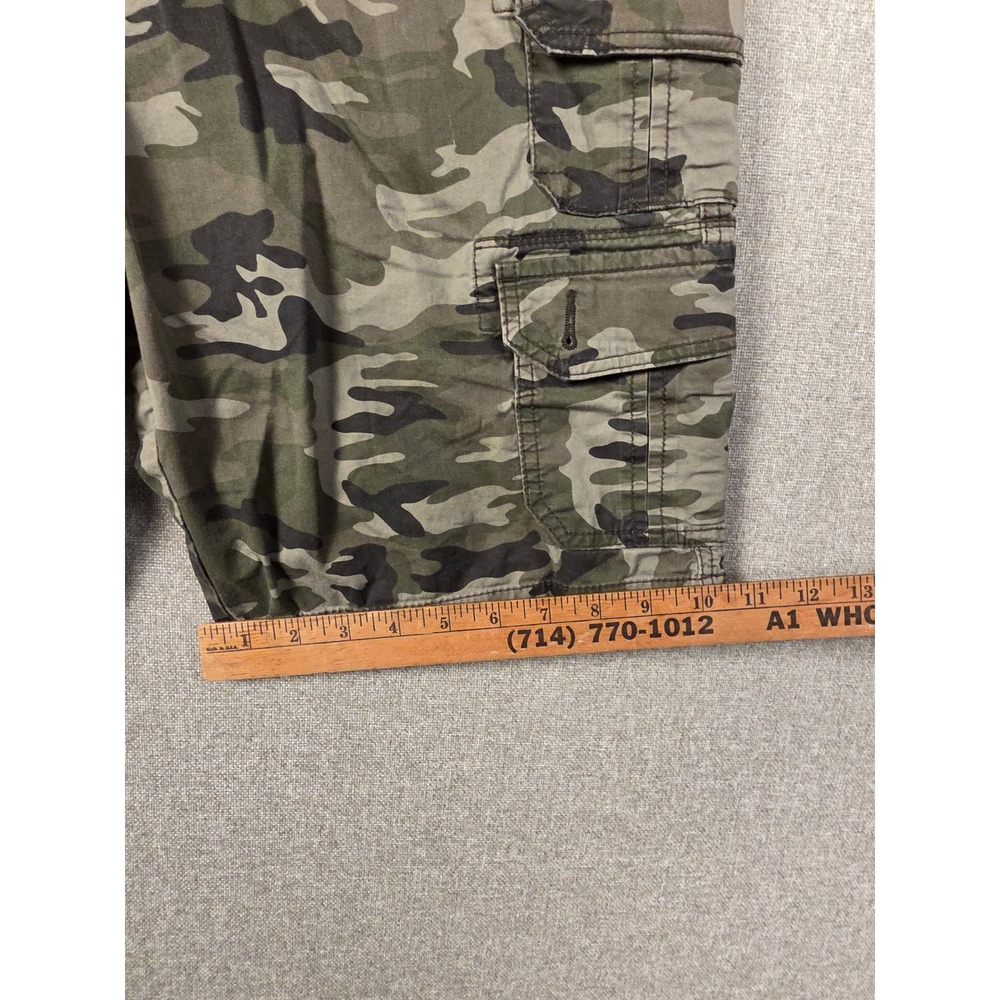 Iron Flex Mens Camo Cargo Shorts Green Brown Tactical Stretch Size 34 - Picture 4 of 9